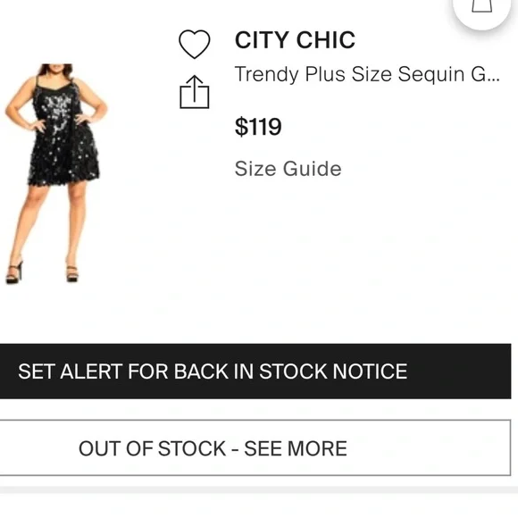 City chic Sequin Groove Dress Black, size 18, “M” in city chic sizes - Picture 4 of 10